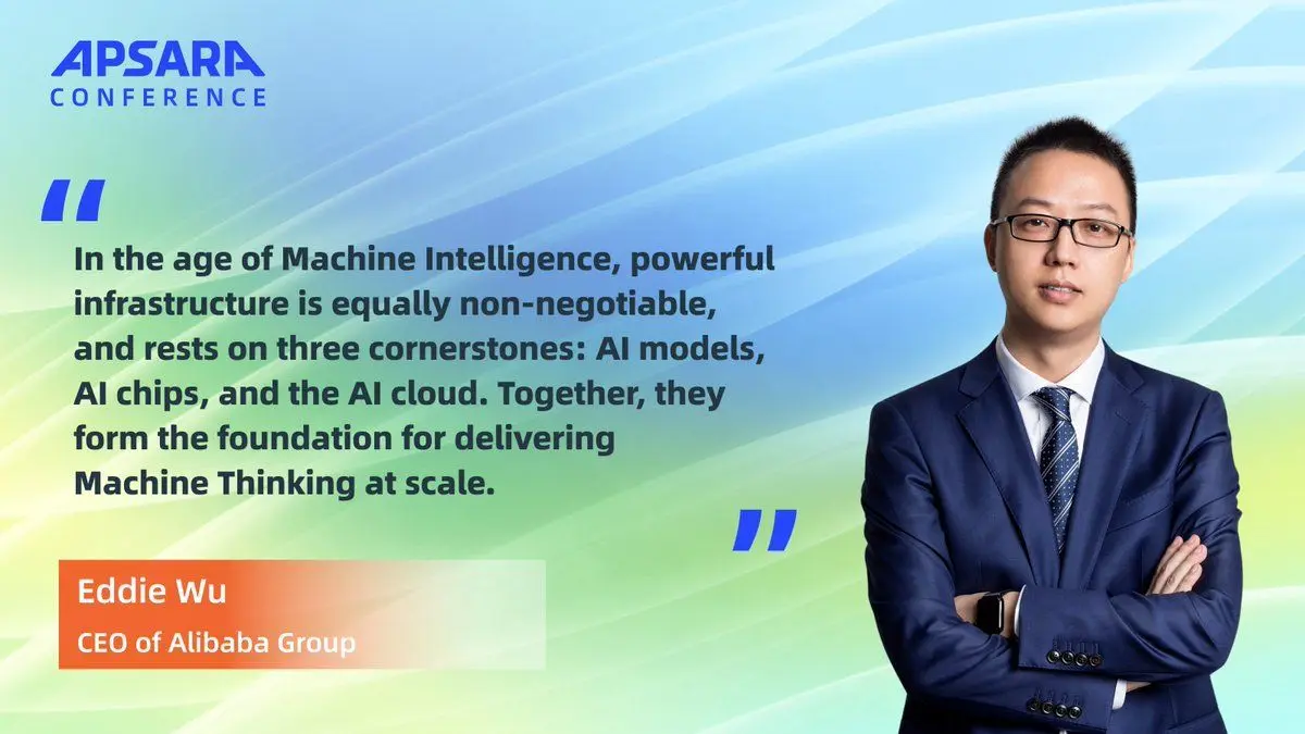 Alibaba Group CEO Eddie Wu at Apsara Conference 2026 discussing models, chips and cloud infrastructure