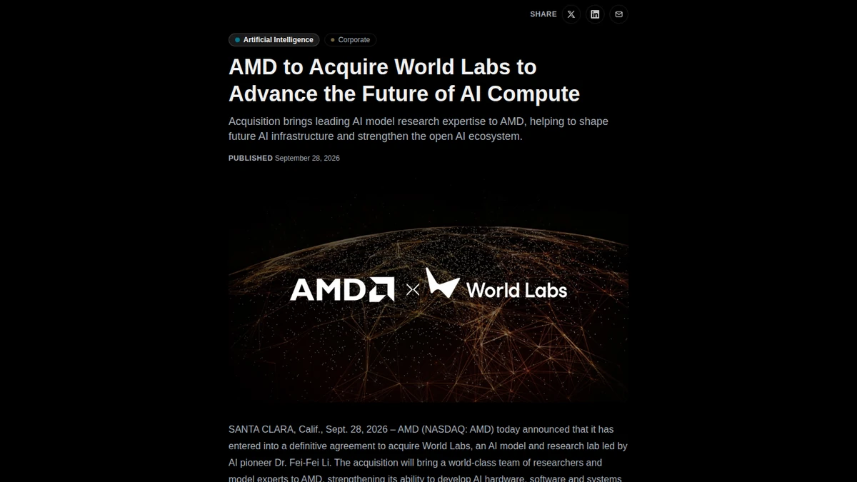 AMD announces an agreement to acquire World Labs