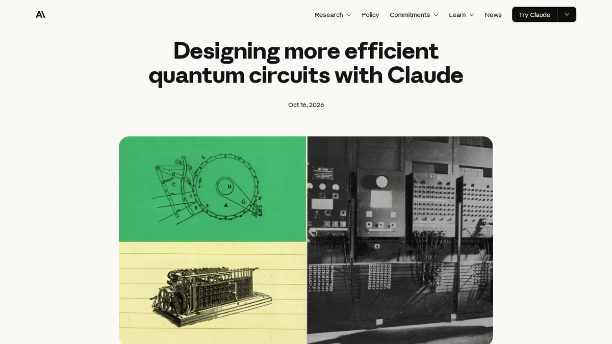 Anthropic research post describing AI-assisted quantum circuit optimization