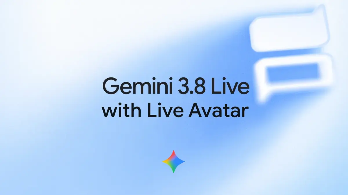 Official Google title card for Gemini 3.8 Live with Live Avatar