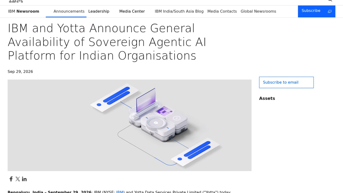IBM and Yotta announce general availability of a sovereign agentic AI platform in India