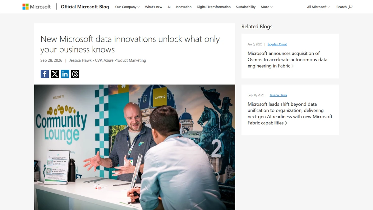 Microsoft announcement of Fabric IQ and agentic data engineering