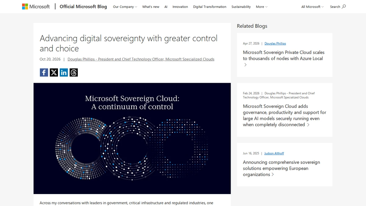 Advancing digital sovereignty with greater control and choice