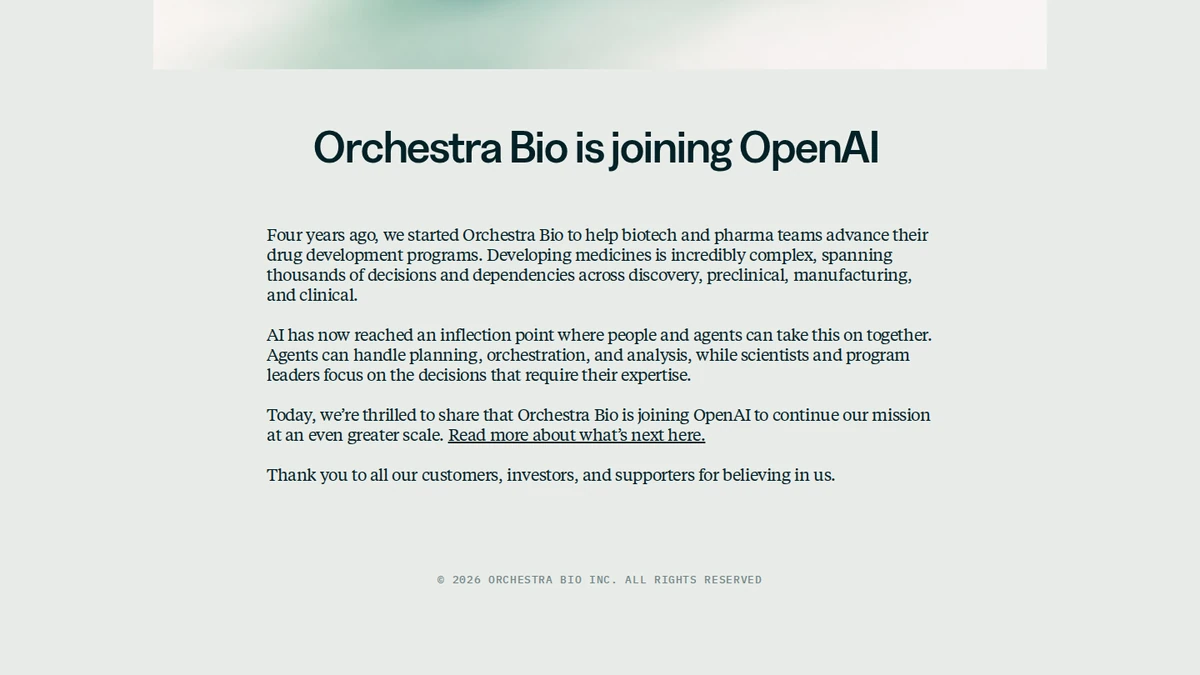 Orchestra Bio is joining OpenAI